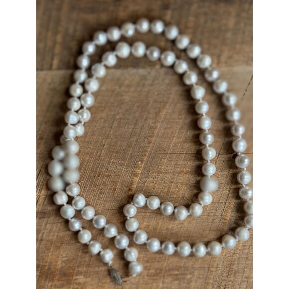 Vintage Manila South Sea Style Baroque Pearl Necklace, 36" Strand - Picture 7 of 9